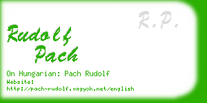 rudolf pach business card